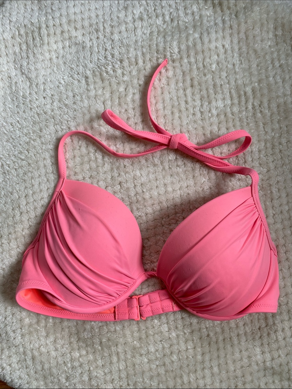 Shade & Shore Neon Pink Halter Bikini Top